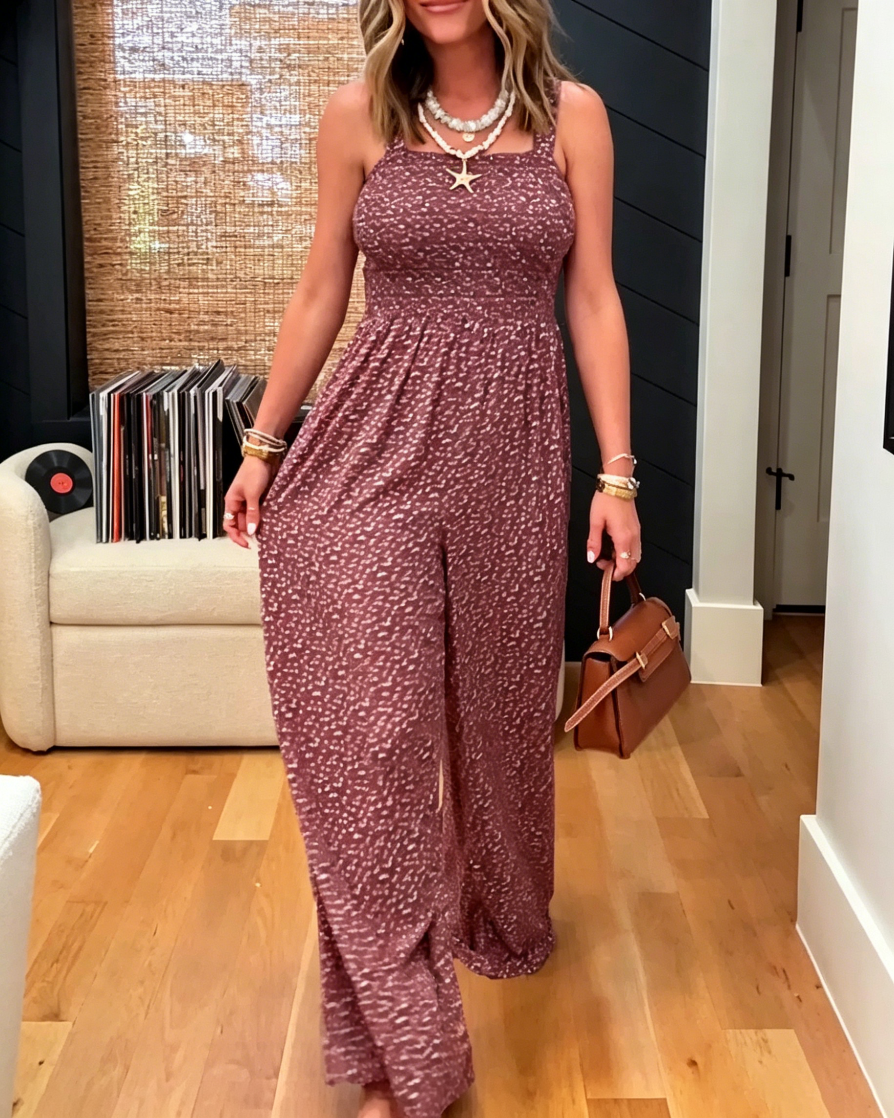 Women's One Shoulder Ruched Waist Pocket Wide Leg Elegant Formal Jumpsuit