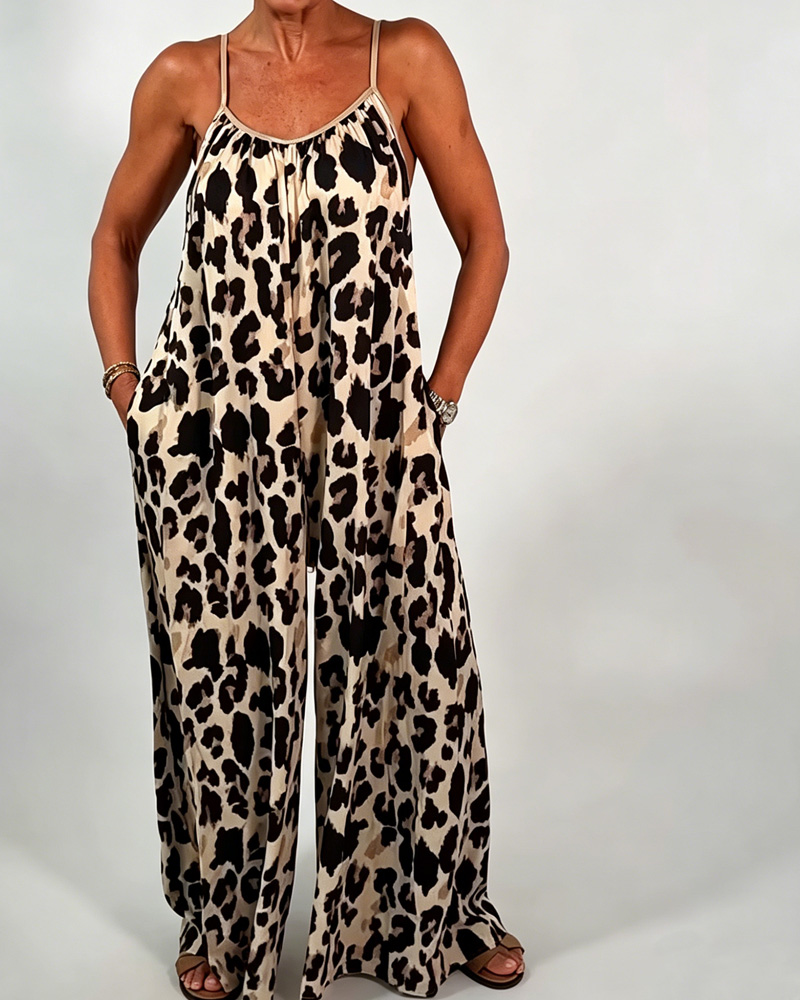Women's Leopard Print Jumpsuit