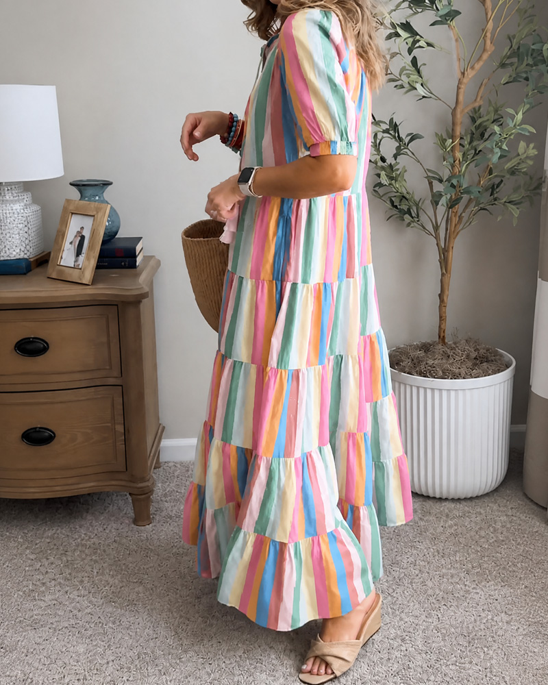 Women's Collared Color-Blocked Dress