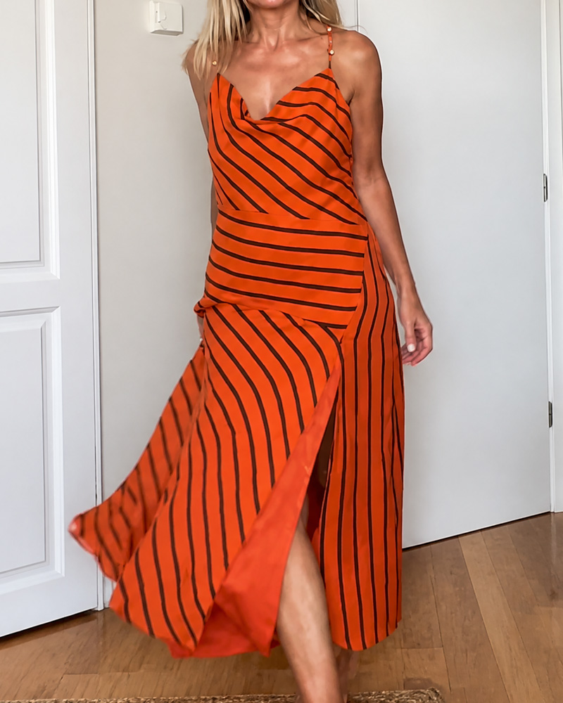 Women's Striped Slip Dress