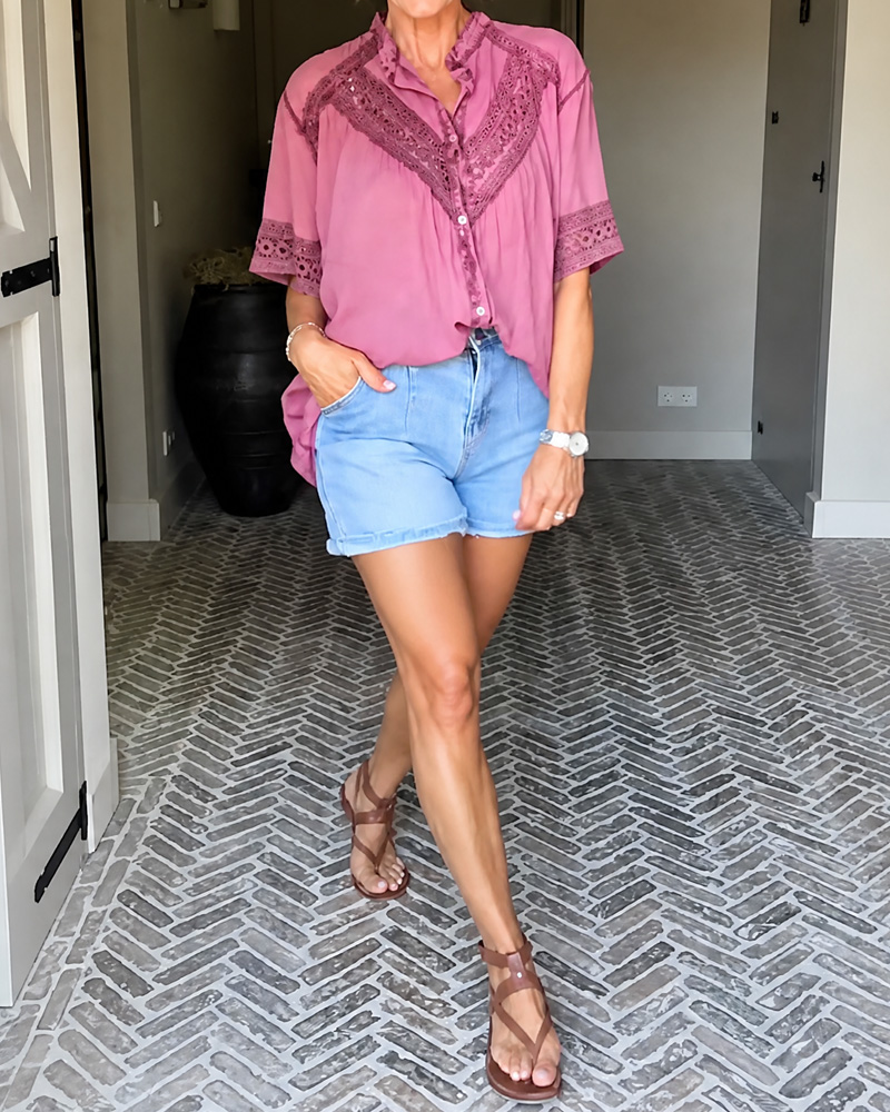 Women's Lace Patchwork Loose Shirt