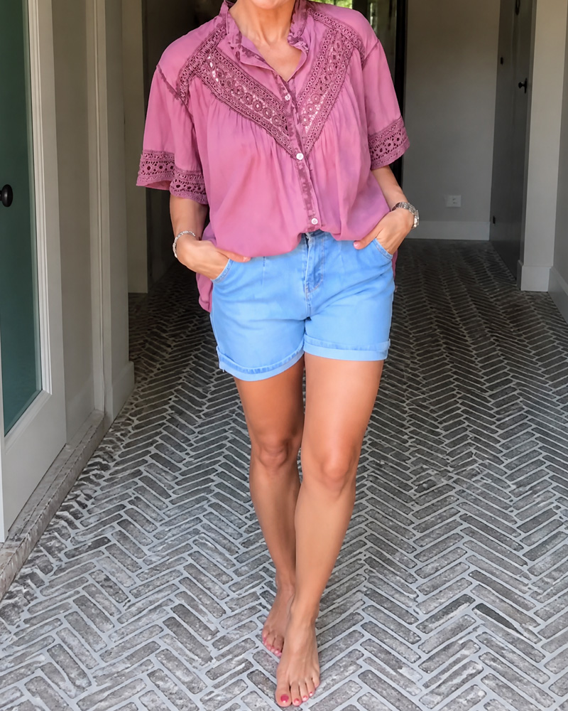 Women's Lace Patchwork Loose Shirt
