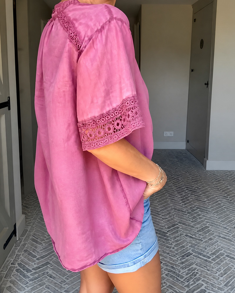 Women's Lace Patchwork Loose Shirt