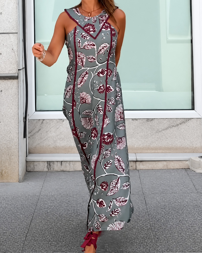 Women's Printed Off-Shoulder Maxi Dress