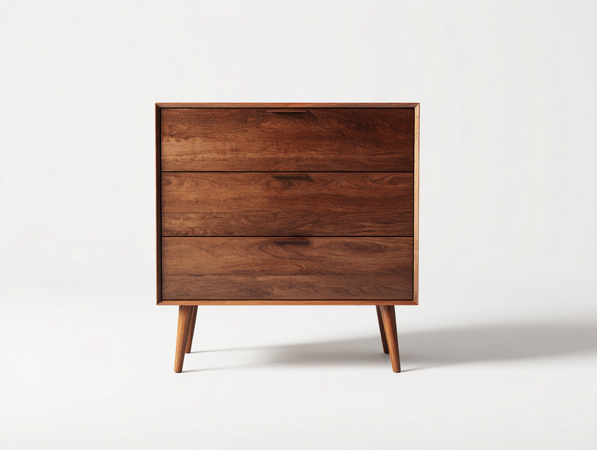 Table de chevet - bois de noyer - 92 x 43 x 69 cm - noyer - style milieu du siècle-Ravoaloft