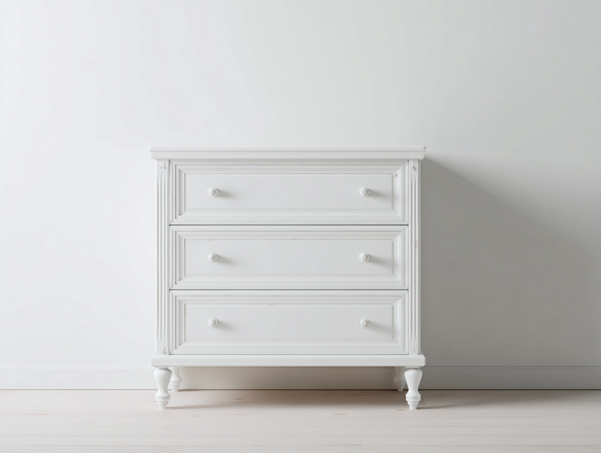 Table de chevet - bois d'ingénierie - 96 x 44 x 74 cm - blanc - style classique-Ravoaloft