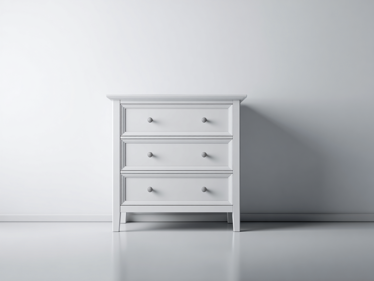Table de chevet - MDF - métal - 84 x 42 x 68 cm - blanc - style classique-Ravoaloft