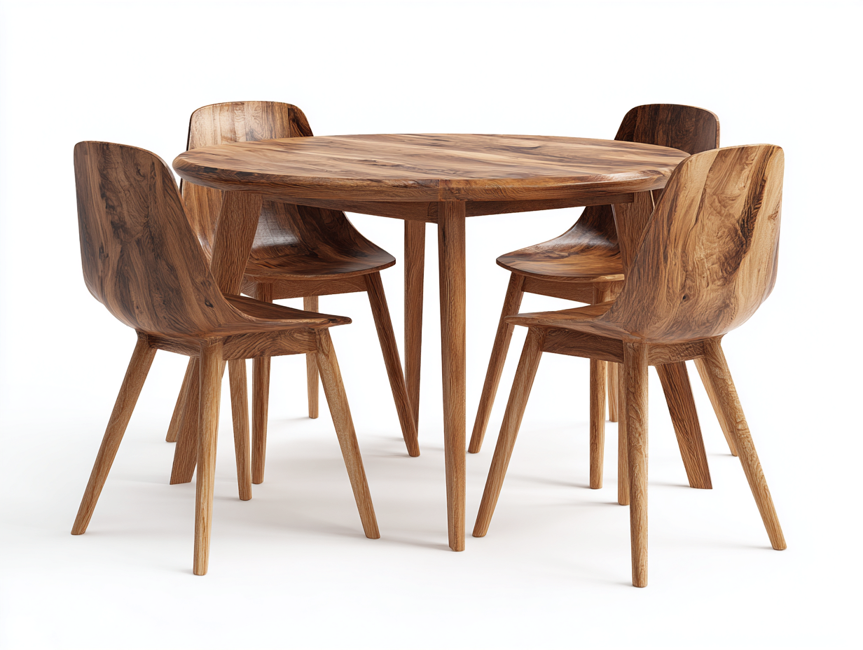 Set da pranzo da esterno - legno - 110x110x75 cm - marrone noce-rovere - moderno naturale-Jativonest