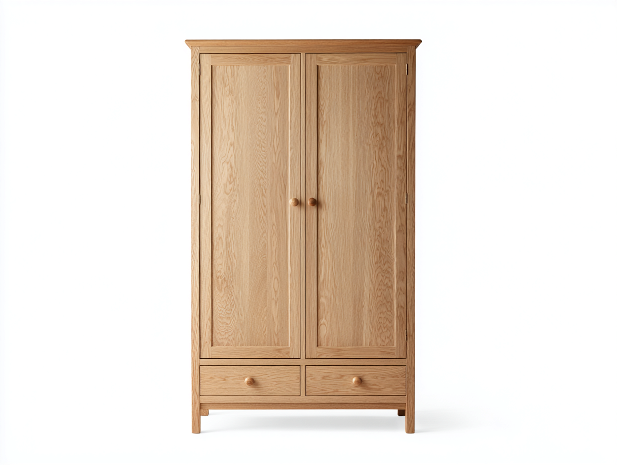 Armadio - pannelli - 112x53x190 cm - rovere chiaro - design compatto con cassetti-Jativonest