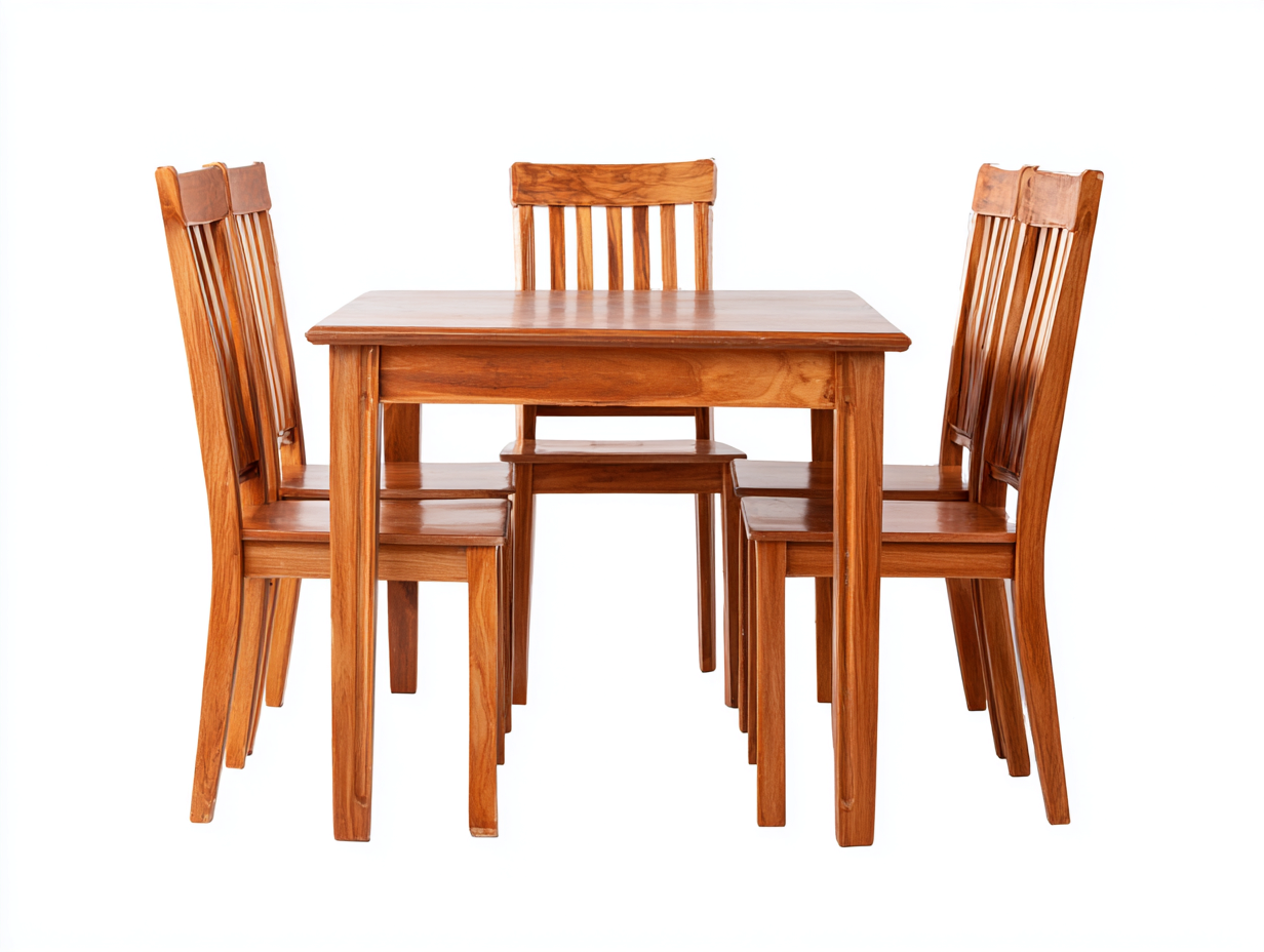 Set da pranzo da esterno - legno - 145x85x76 cm - marrone teak - tradizionale-Jativonest