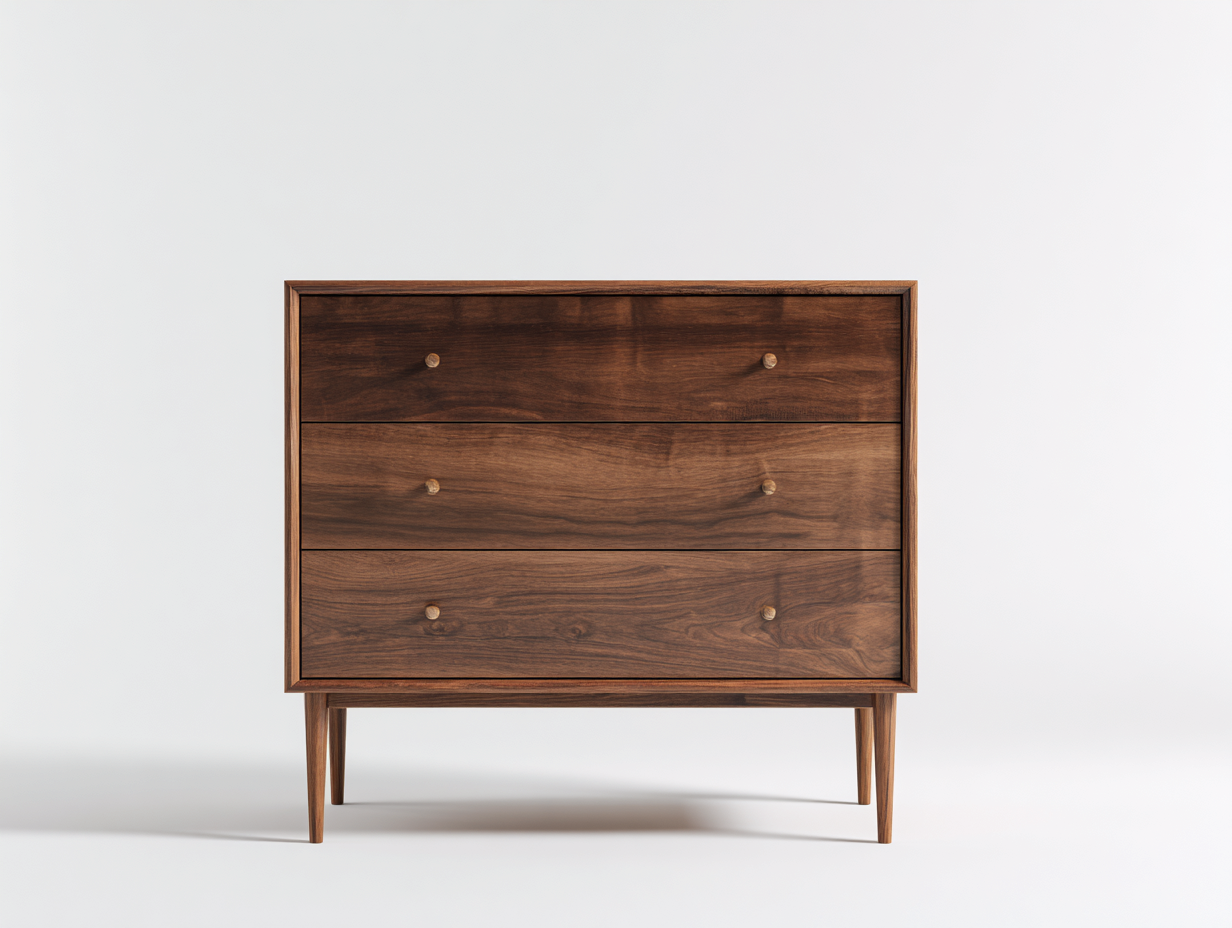 Cassettiera - Legno - 108x43x96 cm - Marrone noce - Retrò moderno-Jativonest