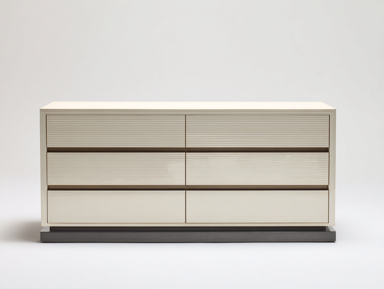 Cassettiera - Legno - 160x45x82 cm - Avorio venato - Minimalista-Jativonest