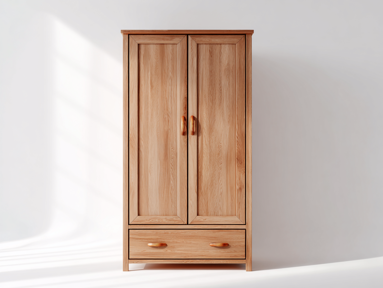 Armadio - pannelli - 103x51x180 cm - rovere naturale - design classico con cassetto-Jativonest