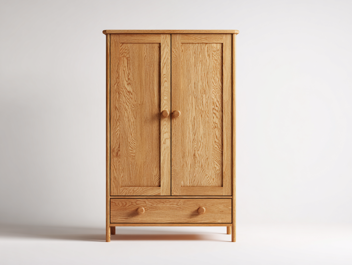 Armadio - pannelli - 100x50x175 cm - rovere naturale - design rustico con cassetto-Jativonest