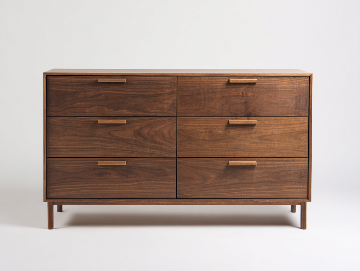 Cassettiera - Legno - 160x45x86 cm - Marrone noce - Moderno-Jativonest