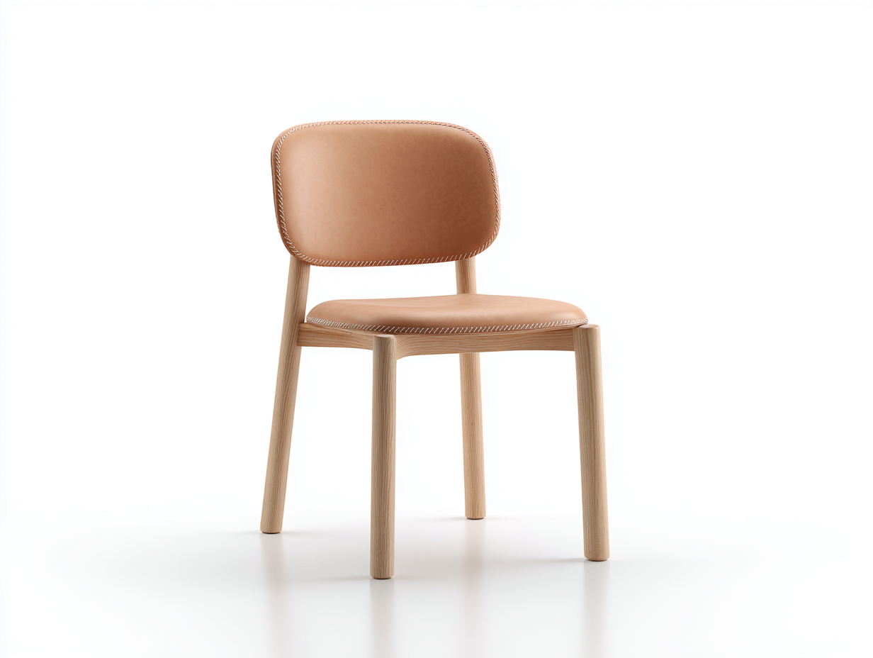 Sedia da pranzo - similpelle-legno - 48x53x78 cm - cuoio - contemporaneo-Kacorvidecor
