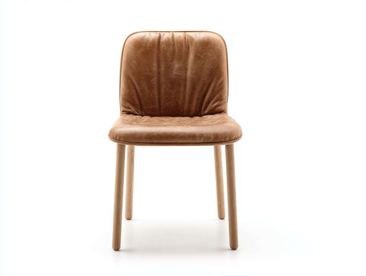 Sedia da pranzo - similpelle-legno - 48x55x82 cm - marrone chiaro - moderno-Kacorvidecor