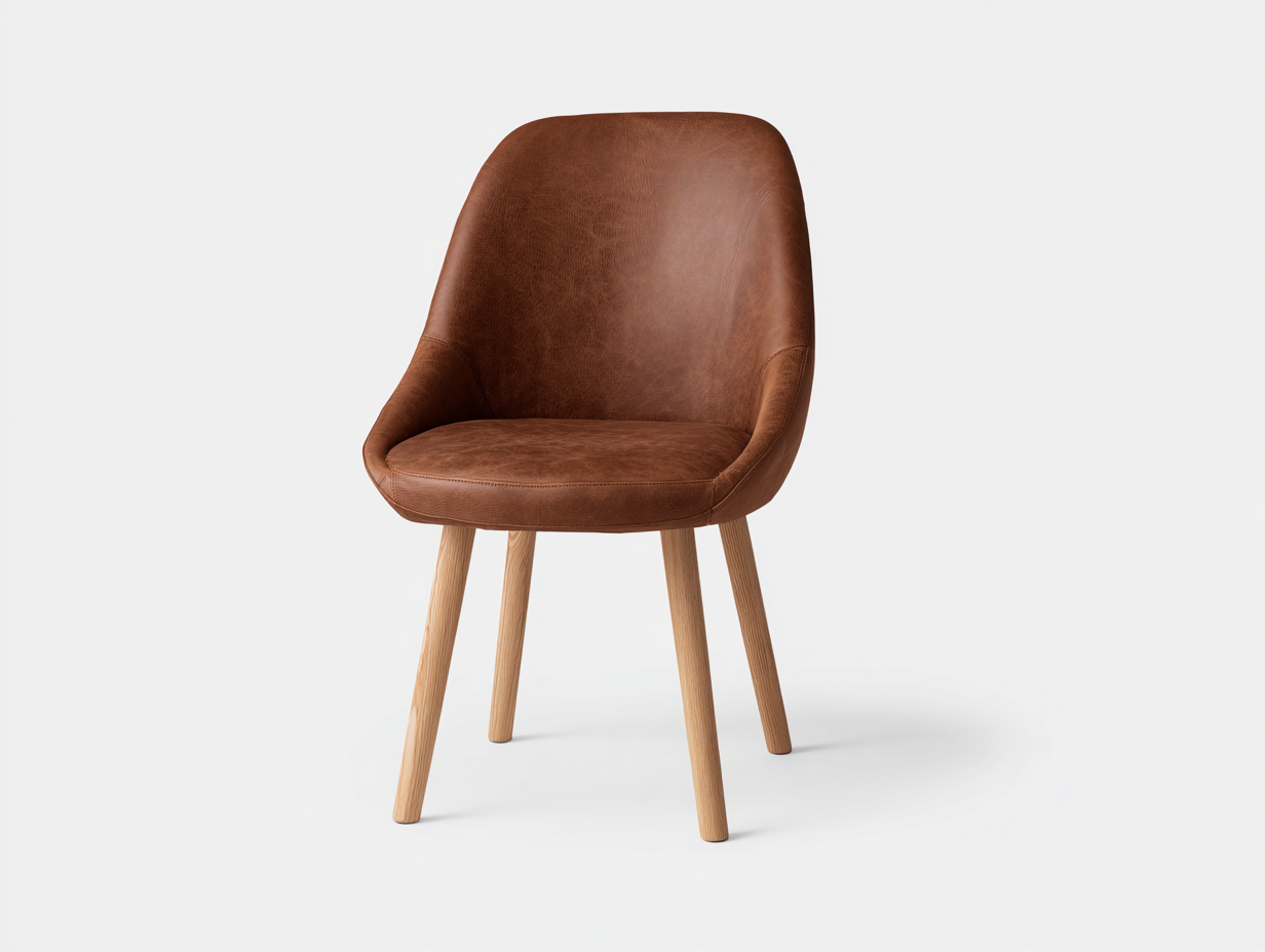 Sedia da pranzo - similpelle-legno - 50x58x84 cm - marrone - moderno-Kacorvidecor