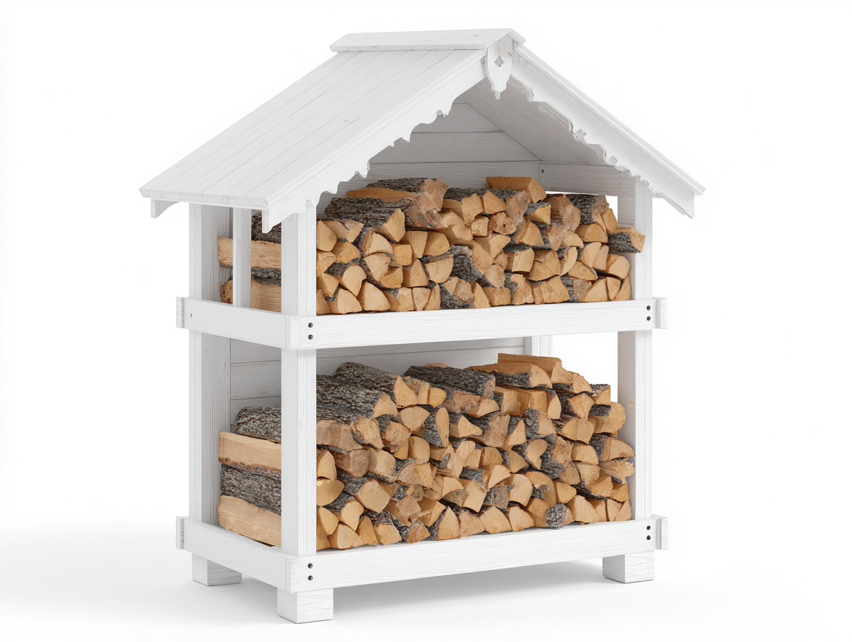 Portalegna-Legno-96x48x162 cm-Bianco-Stile rustico alpino-Kacorvidecor