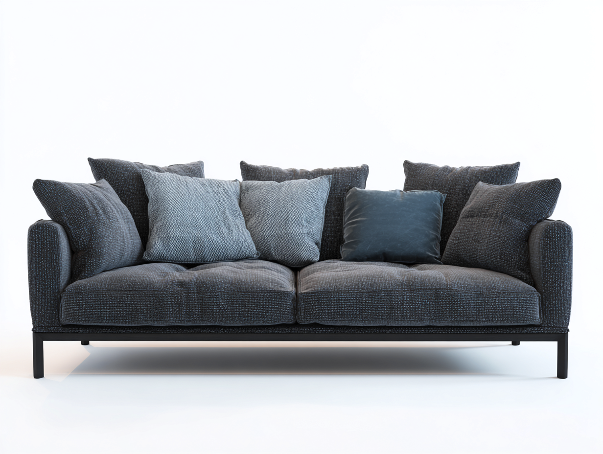 Divano a due posti - tessuto - 199x90x79 cm - grigio scuro - moderno-Kacorvidecor