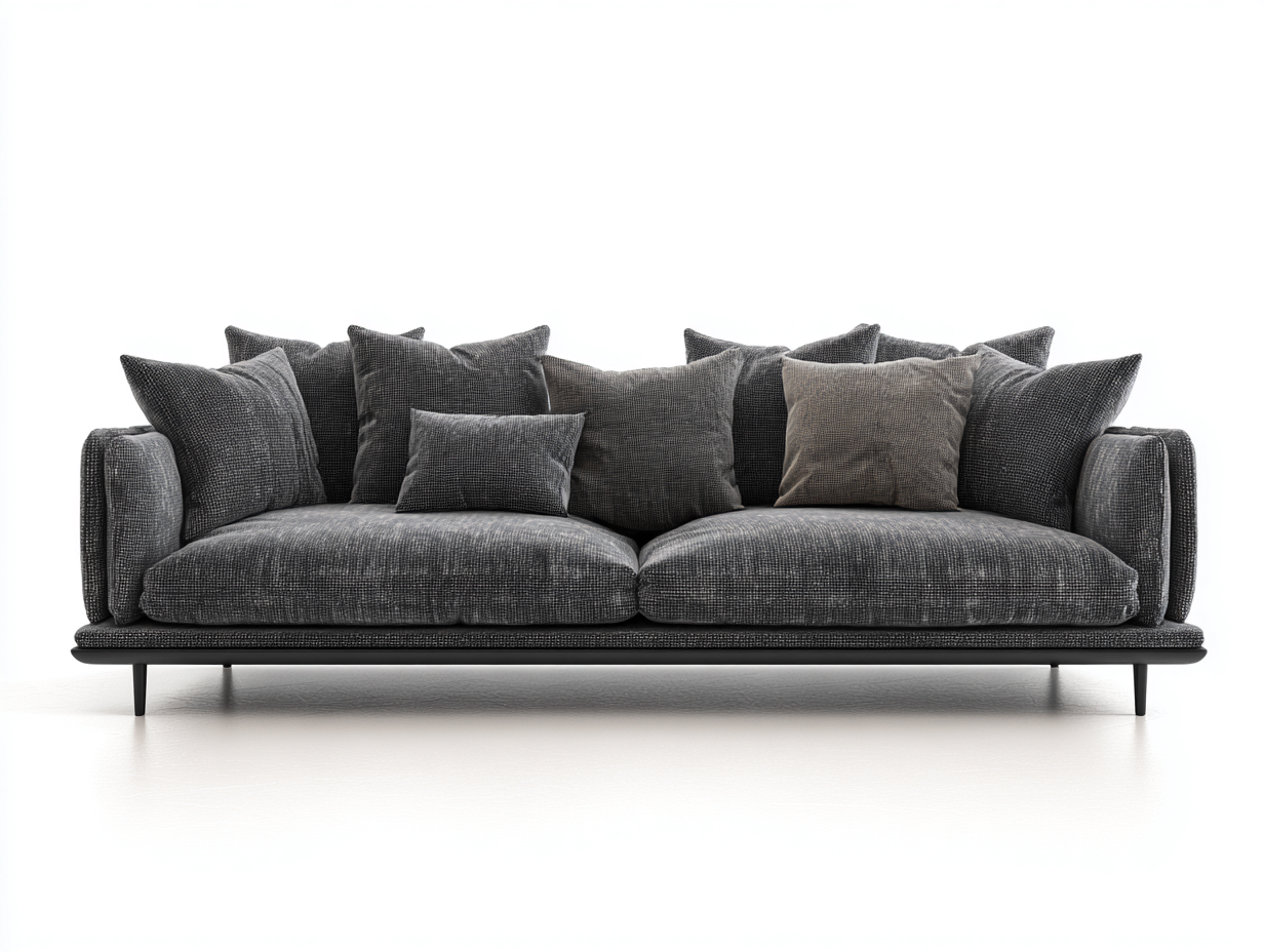 Divano a due posti - tessuto - 197x94x80 cm - grigio scuro - contemporaneo-Kacorvidecor