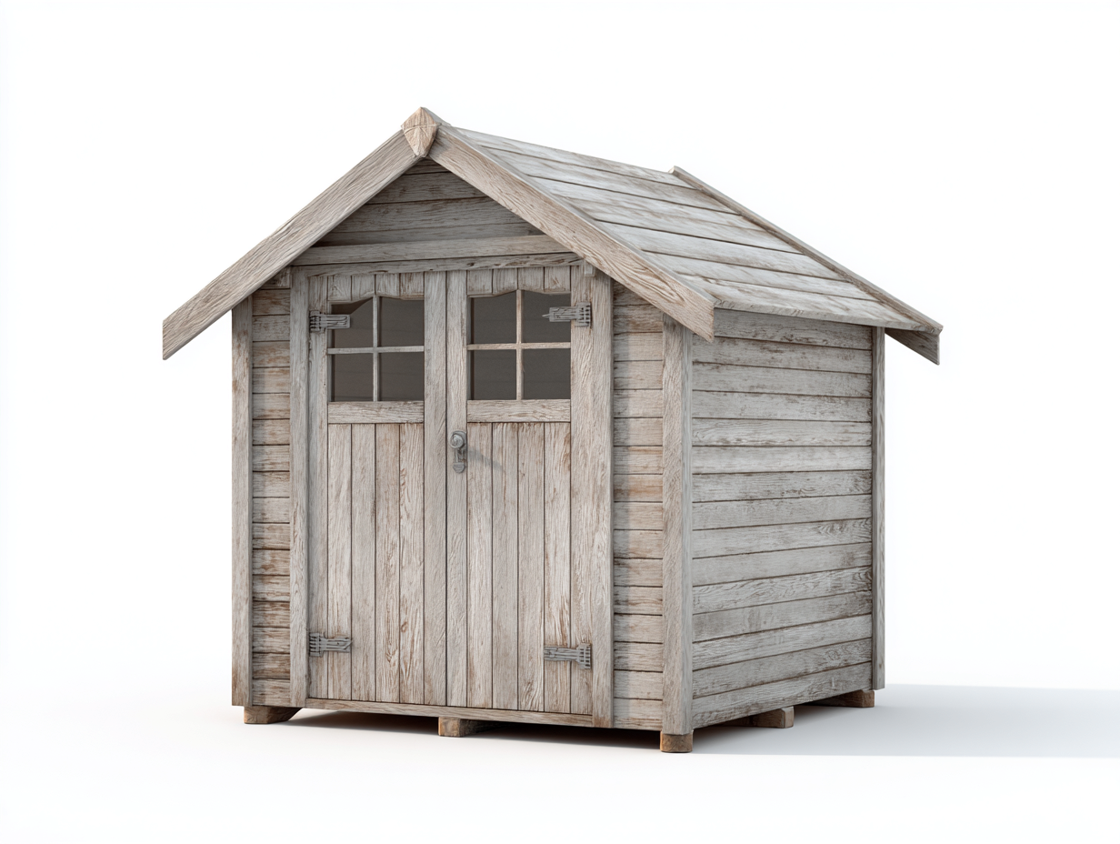 Abri de jardin - bois - 240x175x205 cm - beige grisé - style chalet rustique-Ronorlohaus