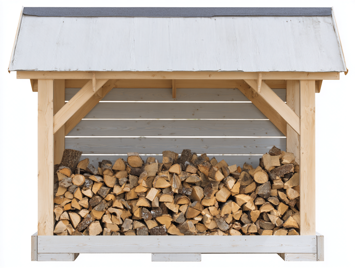 Abri à bûches - bois - 300x105x185 cm - naturel-gris clair - style chalet rustique-Ronorlohaus