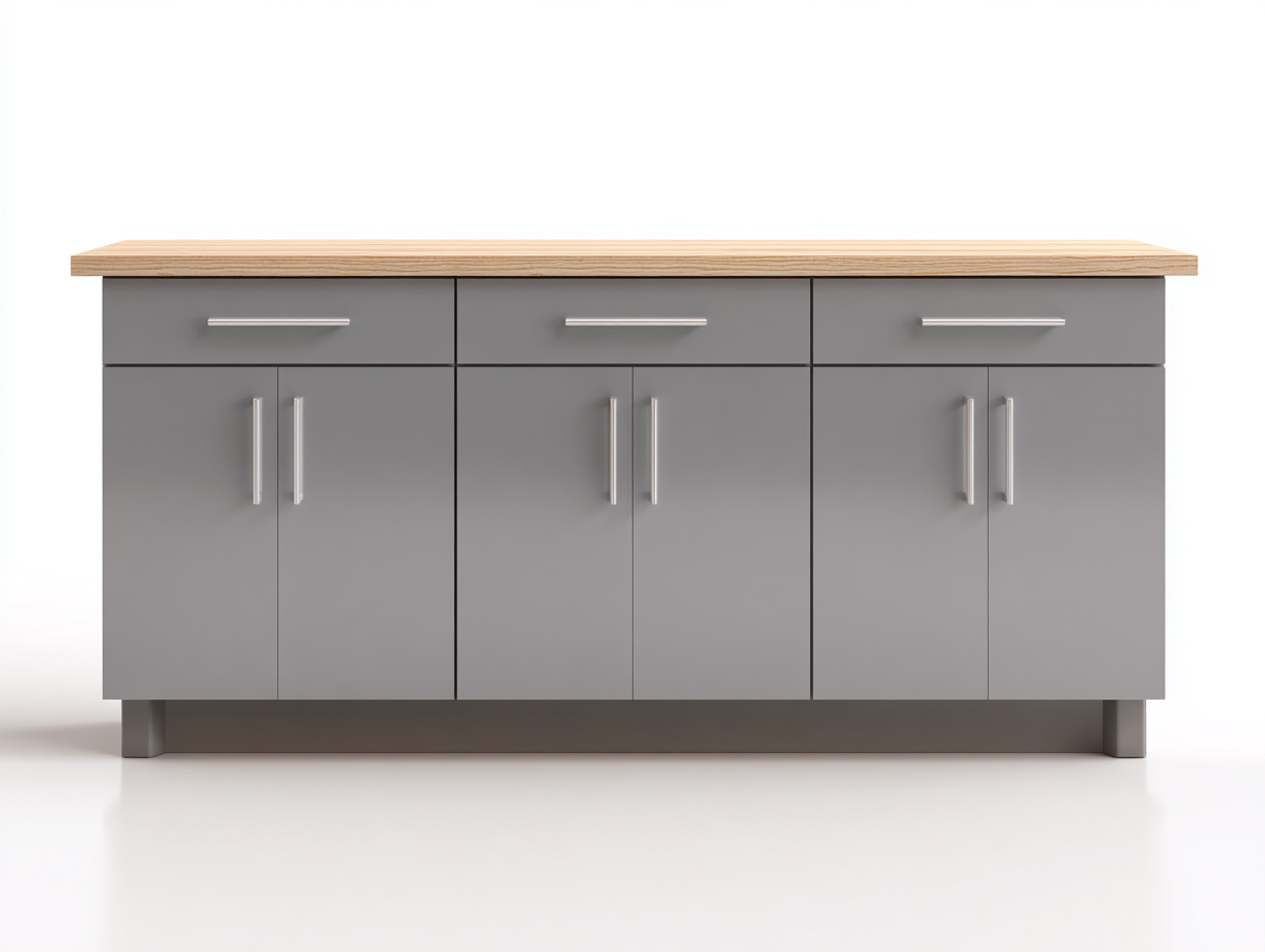 Buffet - Bois-MDF - 180x45x86 cm - Gris-Bois naturel - Moderne-Ronorlohaus