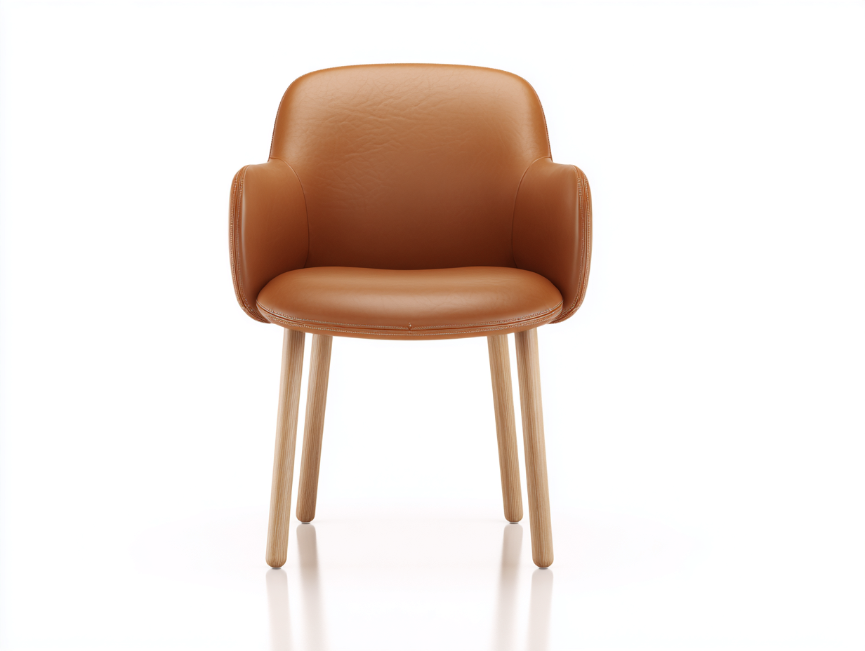 Chaise de salle à manger - Similicuir-Bois - 60x58x78 cm - Cognac-Bois clair - Moderne-Ronorlohaus