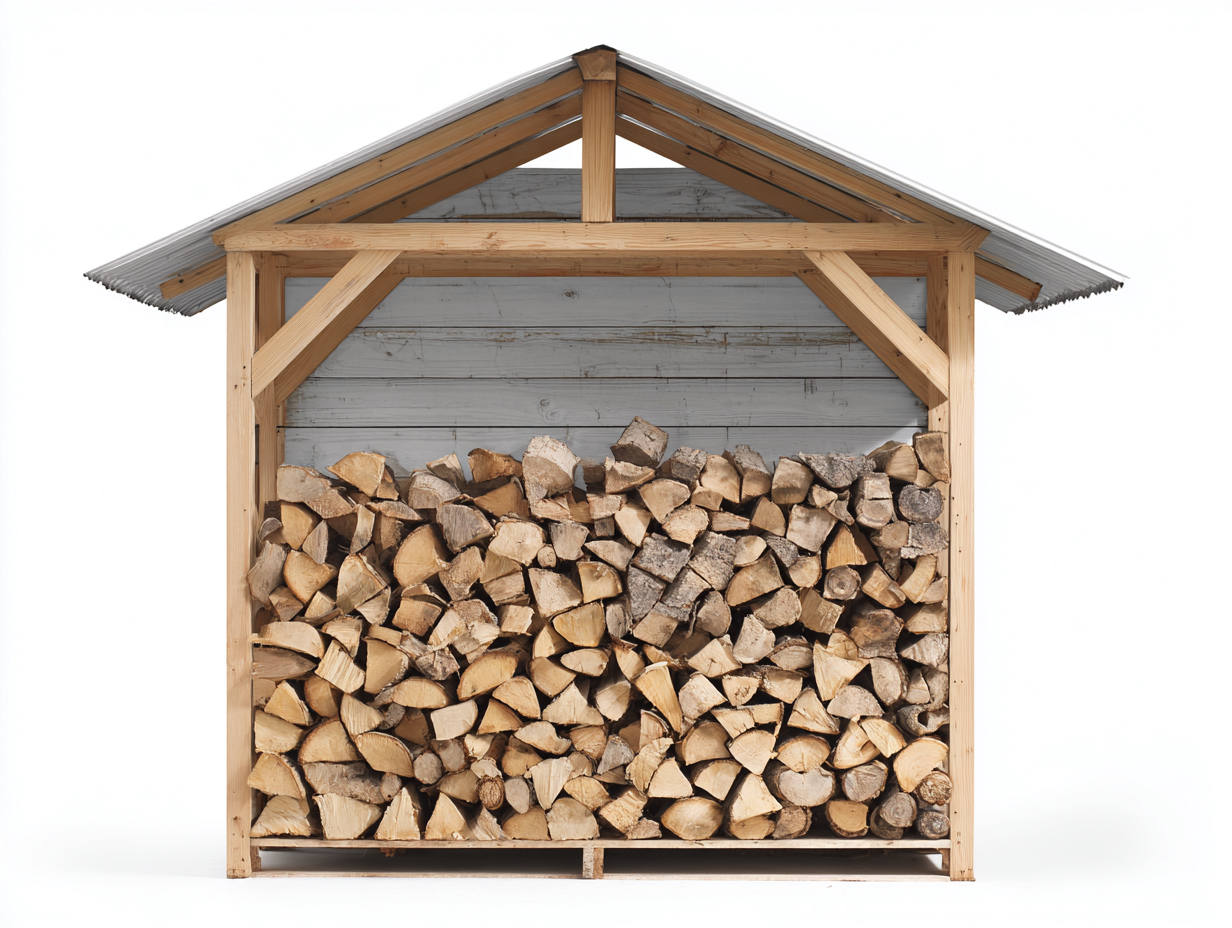 Abri à bûches - bois - 245x95x185 cm - naturel-gris clair - style chalet rustique-Ronorlohaus