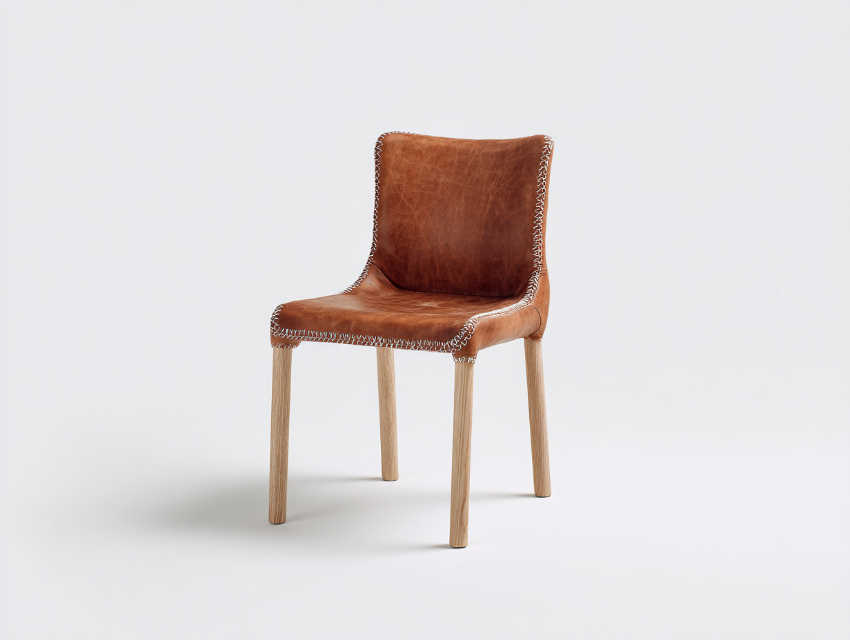 Chaise de salle à manger - Similicuir-Bois - 50x56x78 cm - Brun vintage-Bois naturel - Rustique-Ronorlohaus