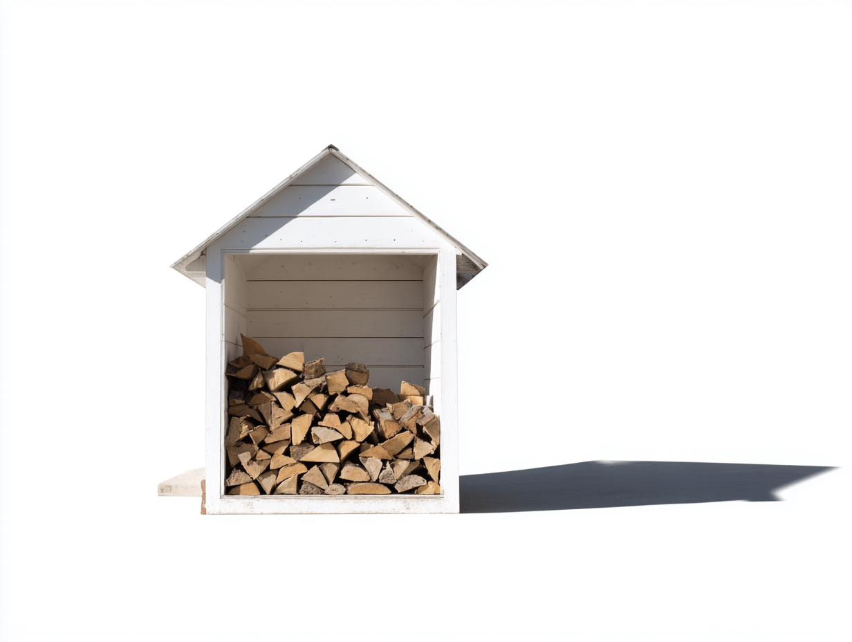 Abri à bûches - bois - 145x82x148 cm - blanc - style maisonnette-Ronorlohaus