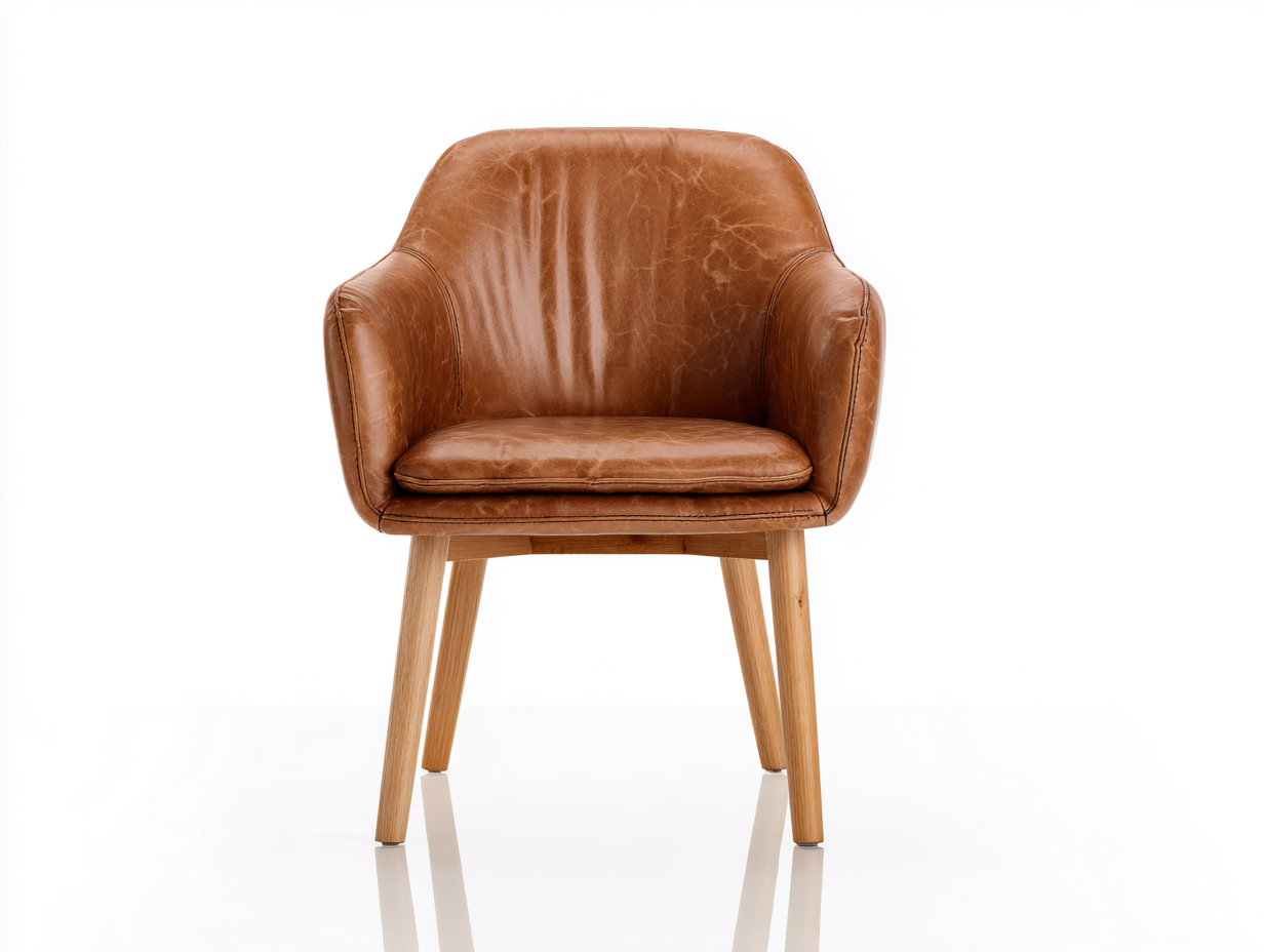 Chaise de salle à manger - Similicuir-Bois - 61x59x79 cm - Cognac vieilli-Bois clair - Vintage-Ronorlohaus