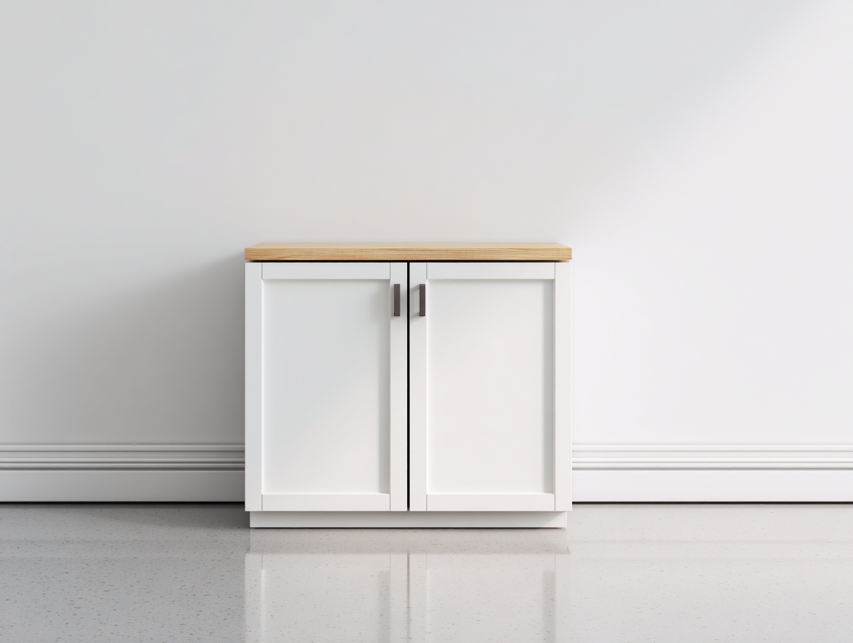 Buffet - Bois-MDF - 95x38x78 cm - Blanc-Bois clair - Moderne-Ronorlohaus