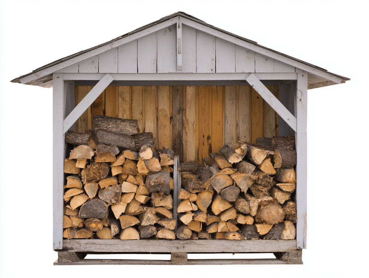Abri à bûches - bois - 230x100x170 cm - blanc-naturel - style campagne-Ronorlohaus