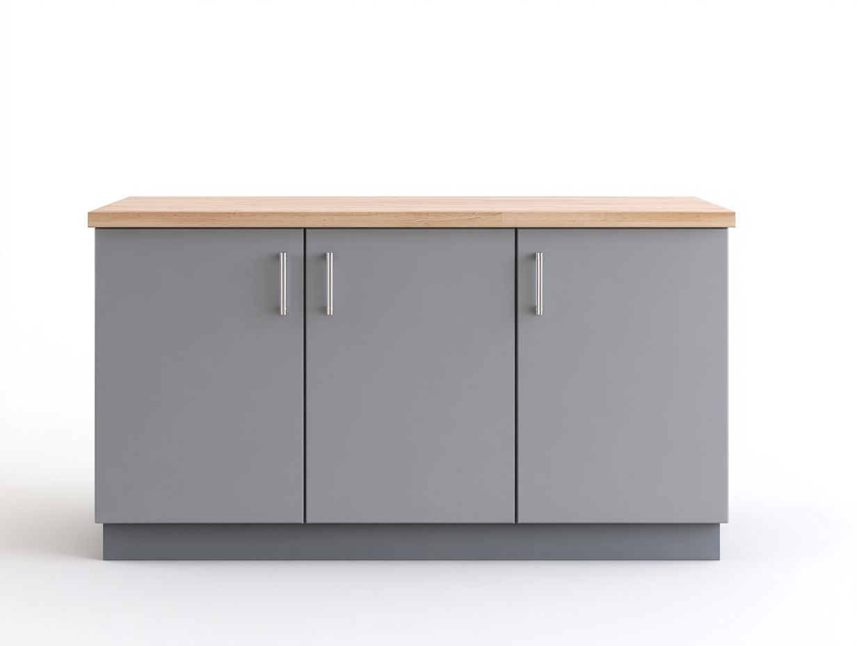 Buffet - Bois-MDF - 150x42x82 cm - Gris-Bois clair - Minimaliste-Ronorlohaus