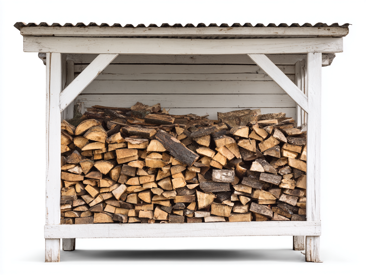Abri à bûches - bois - 220x78x150 cm - blanc-gris foncé - style rustique-Ronorlohaus