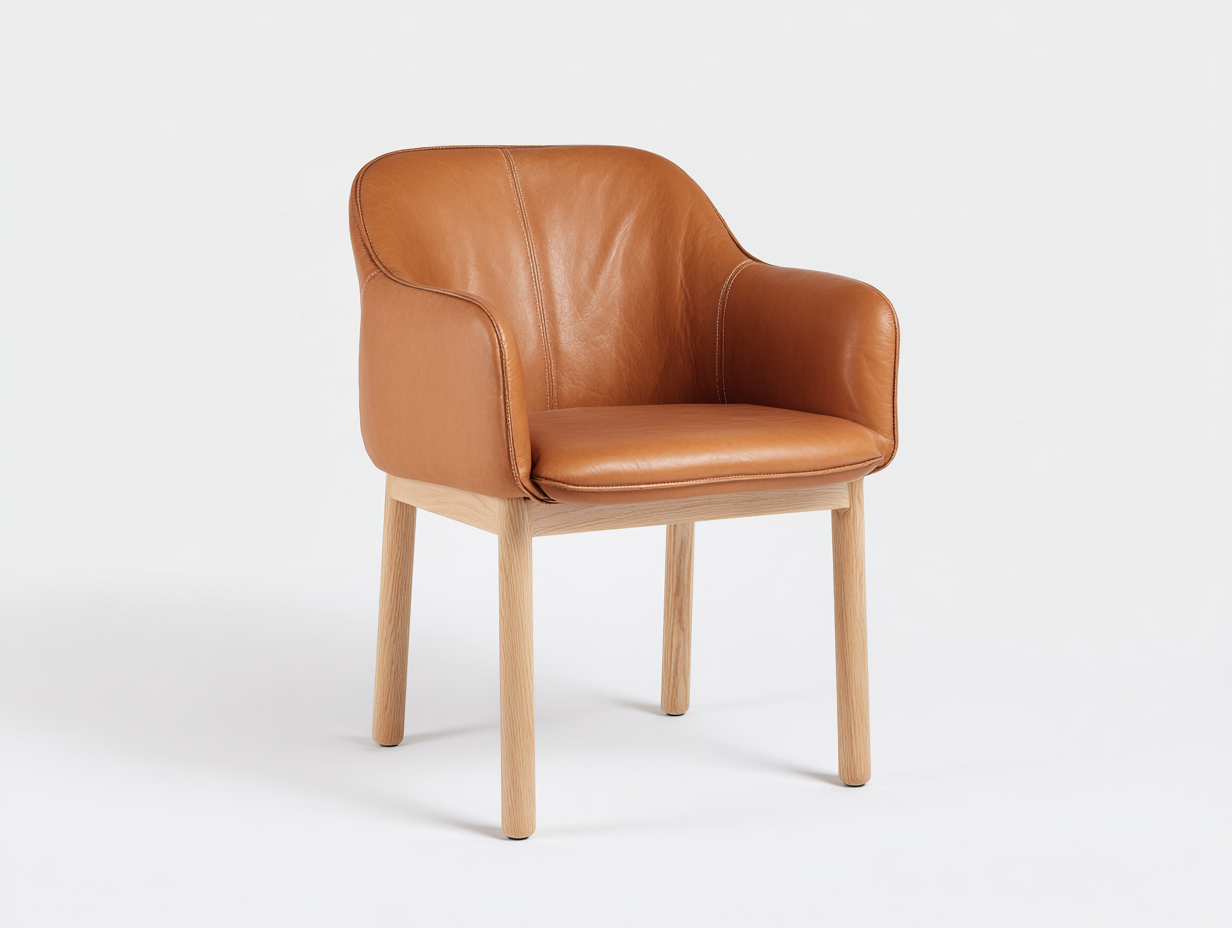 Sedia da pranzo - similpelle-legno - 61x63x81 cm - marrone cuoio - stile moderno elegante-Livorasidecor