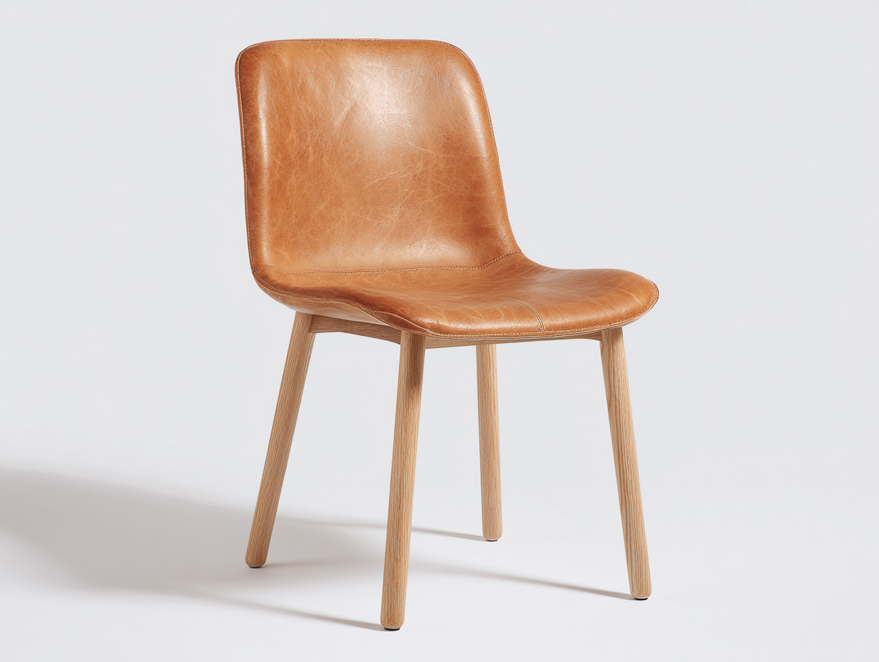 Sedia da pranzo-similpelle-legno-52x58x83 cm-caramello-legno naturale-stile nordico-Livorasidecor