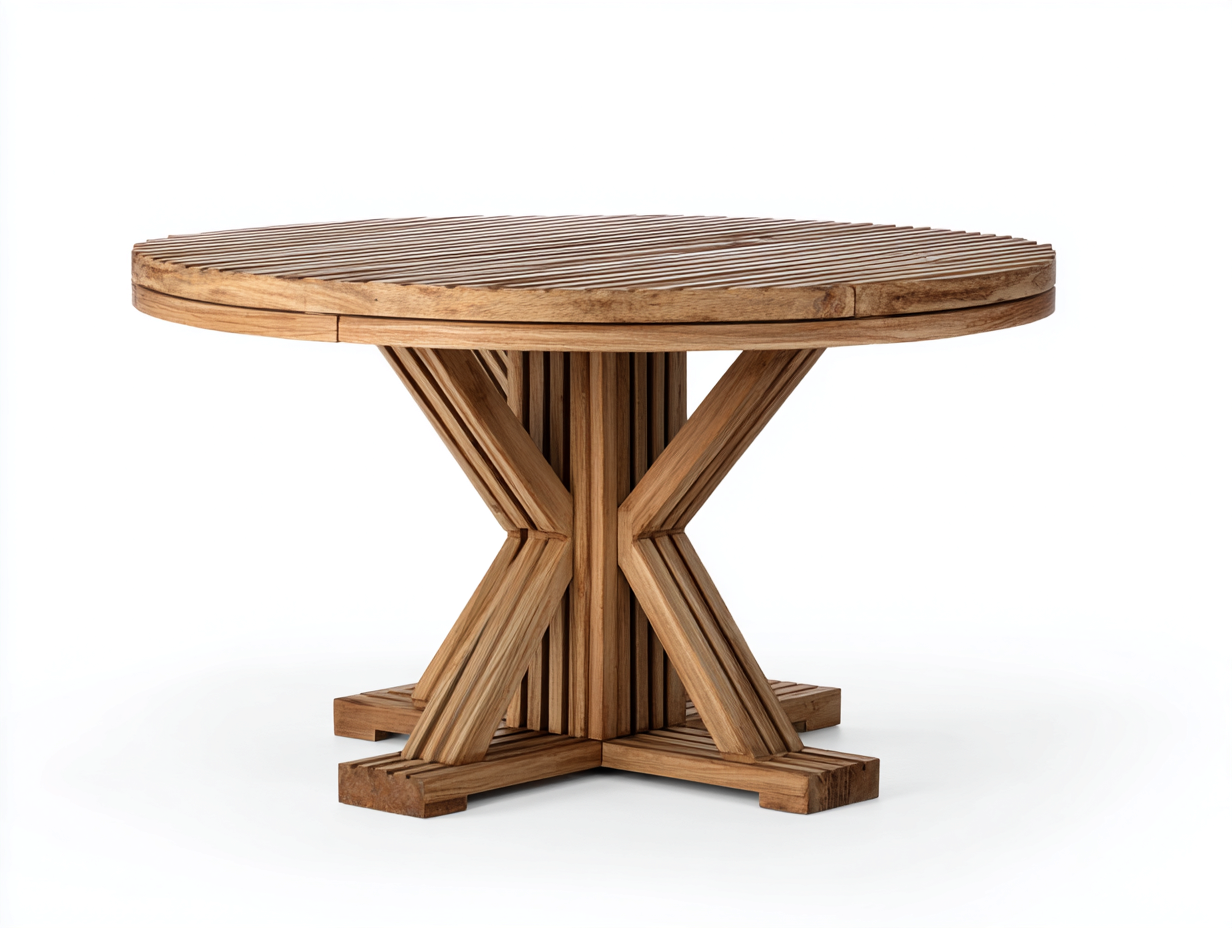 Tavolo da giardino - Legno massello - 150x150x75 cm - Marrone - Design rustico-Livorasidecor