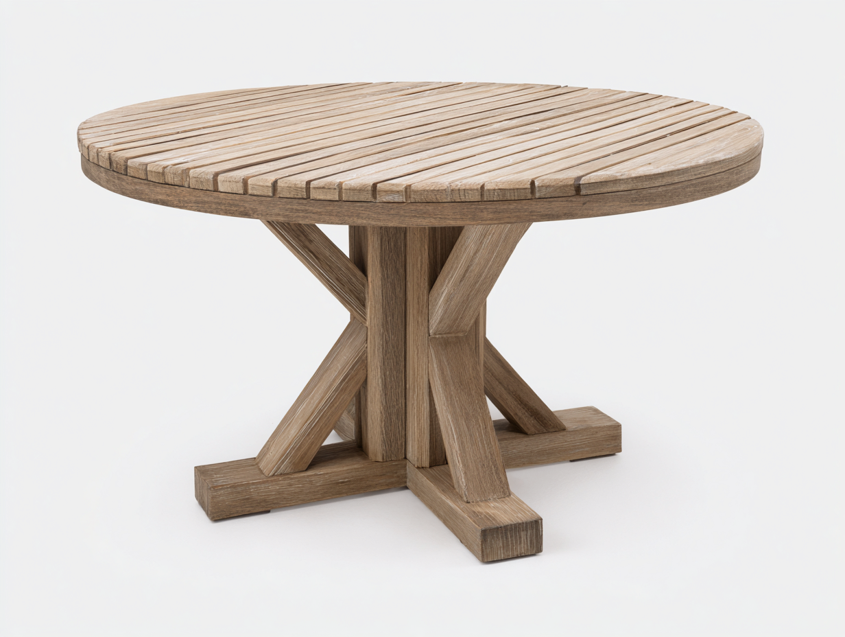 Tavolo da giardino - Legno massello - 135x135x74 cm - Marrone chiaro - Design rustico-Livorasidecor