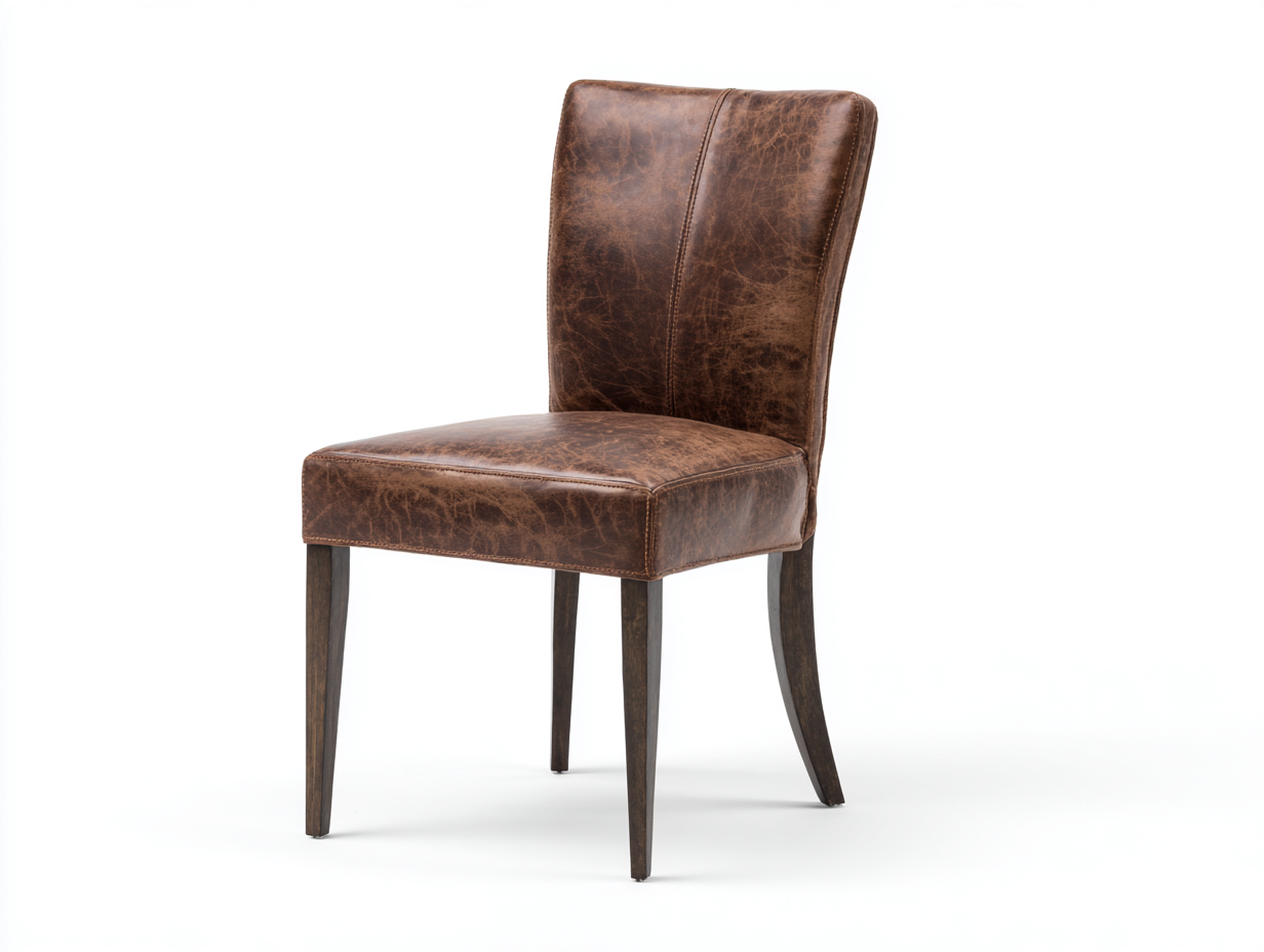 Sedia da pranzo-Pelle sintetica-Legno-50x59x91 cm-Marrone scuro-Legno scuro-Stile classico vintage-Livorasidecor