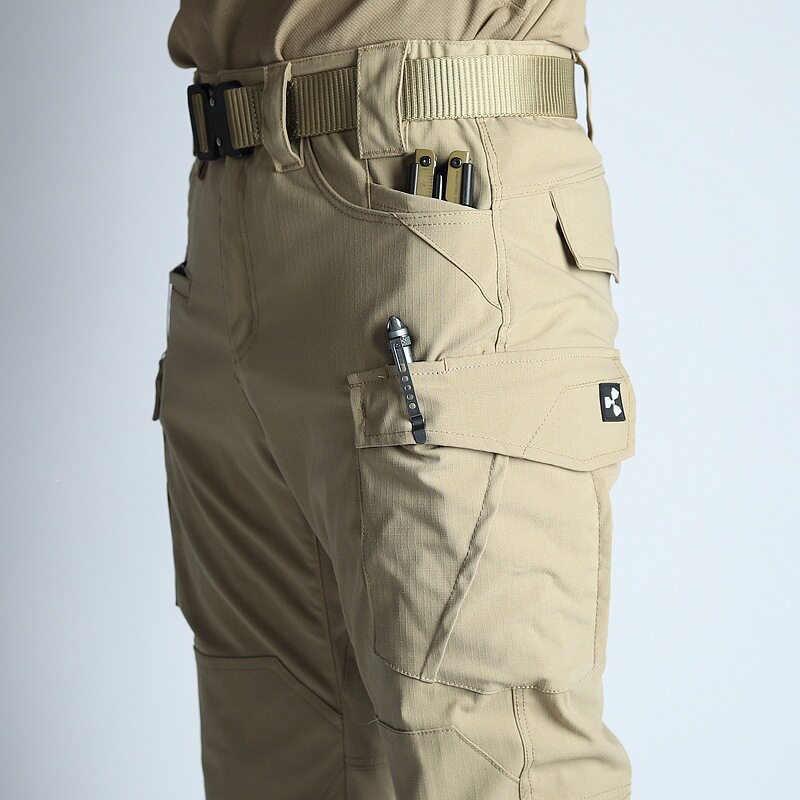Men's Tactical Combat Pants, Stretch Cargo Pants with Pockets, Lightweight Outdoor Hiking Work Trousers