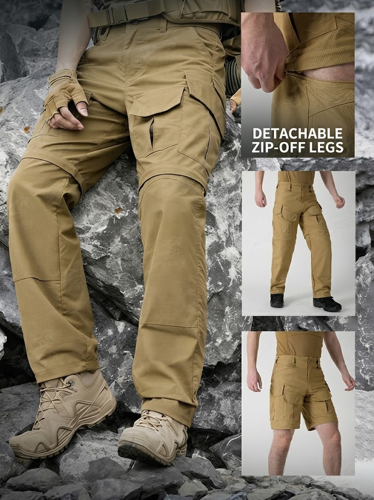 Convertible Tactical Pants - Detachable Leg Outdoor Cargo Trousers