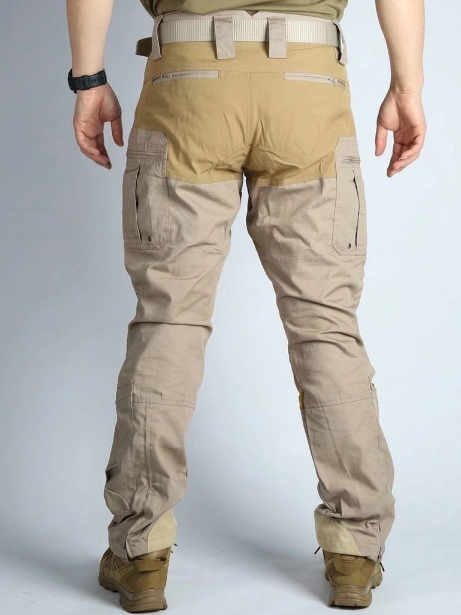 Men'S Khaki Tactical Combat Pants, Waterproof Multi-Pocket Work Pants, Durable Outdoor Hiking Work Pants