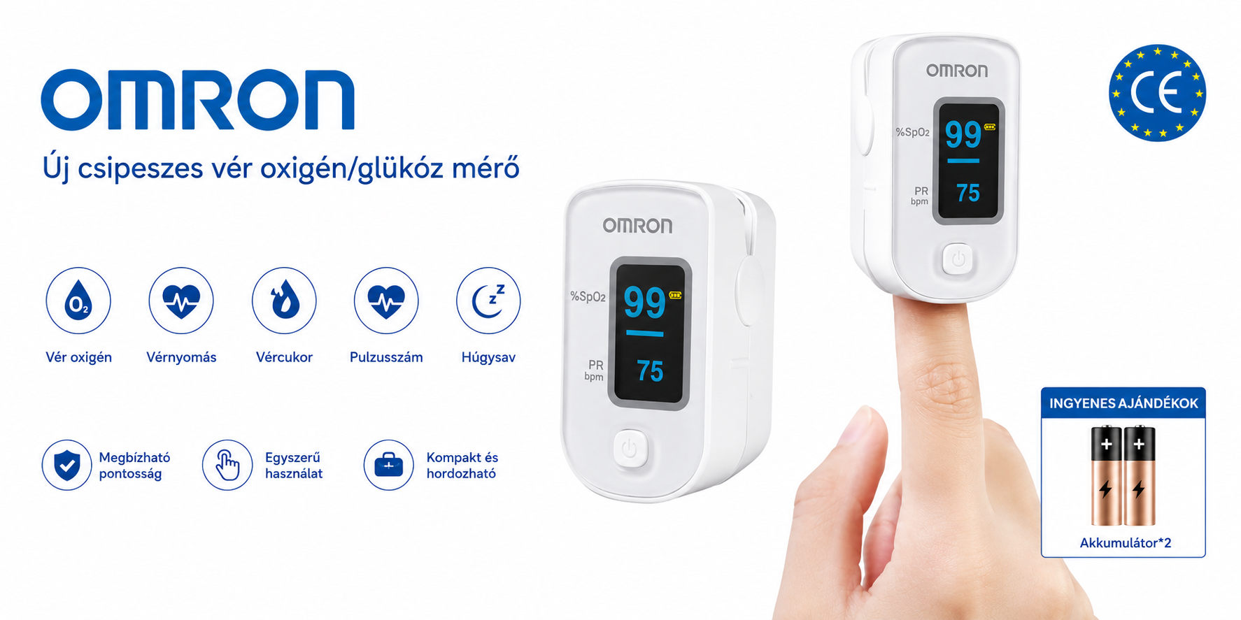 Omron non-invazív hordozható glükométer