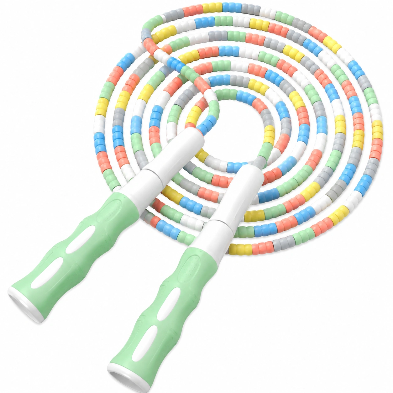 Mehrfarbiges Springseil mit Perlen und ergonomischen Griffen, 280 cm-furnivoxa