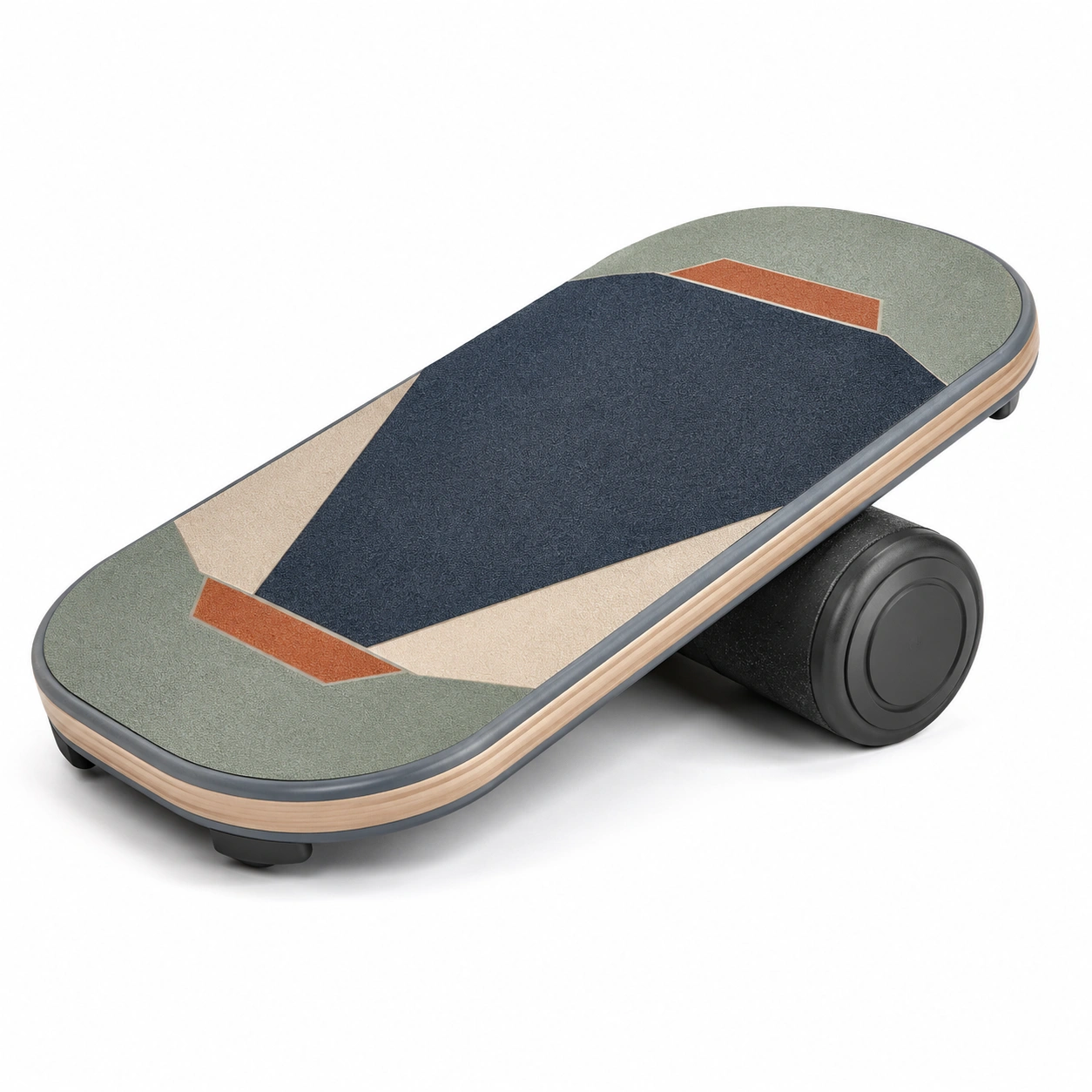 Multifunktionales Balanceboard für Gleichgewichts- und Stabilitätstraining - Grün/Beige/Orange/Schwarz-furnivoxa
