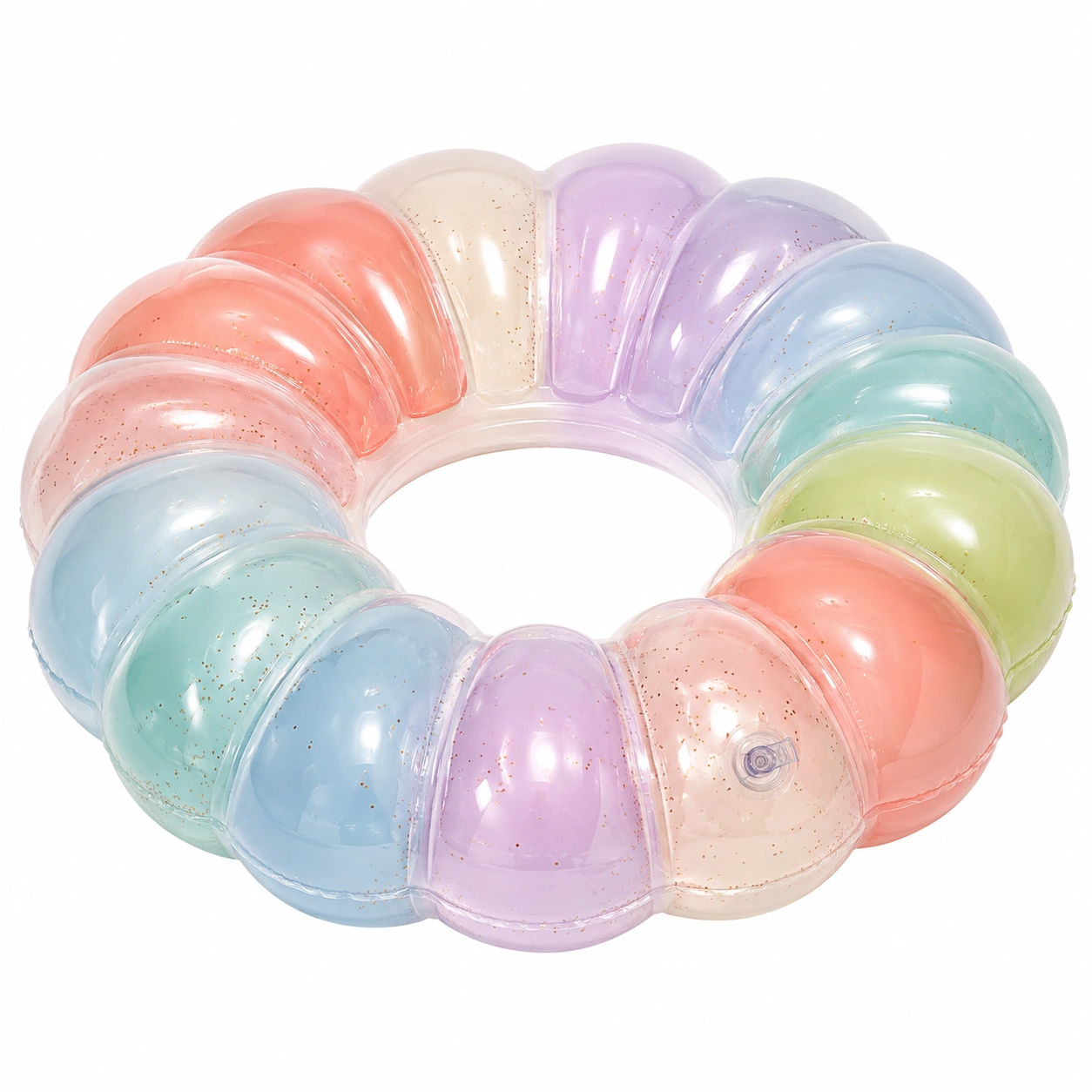 Aufblasbarer Schwimmring in Regenbogenfarben mit Glitzer-furnivoxa