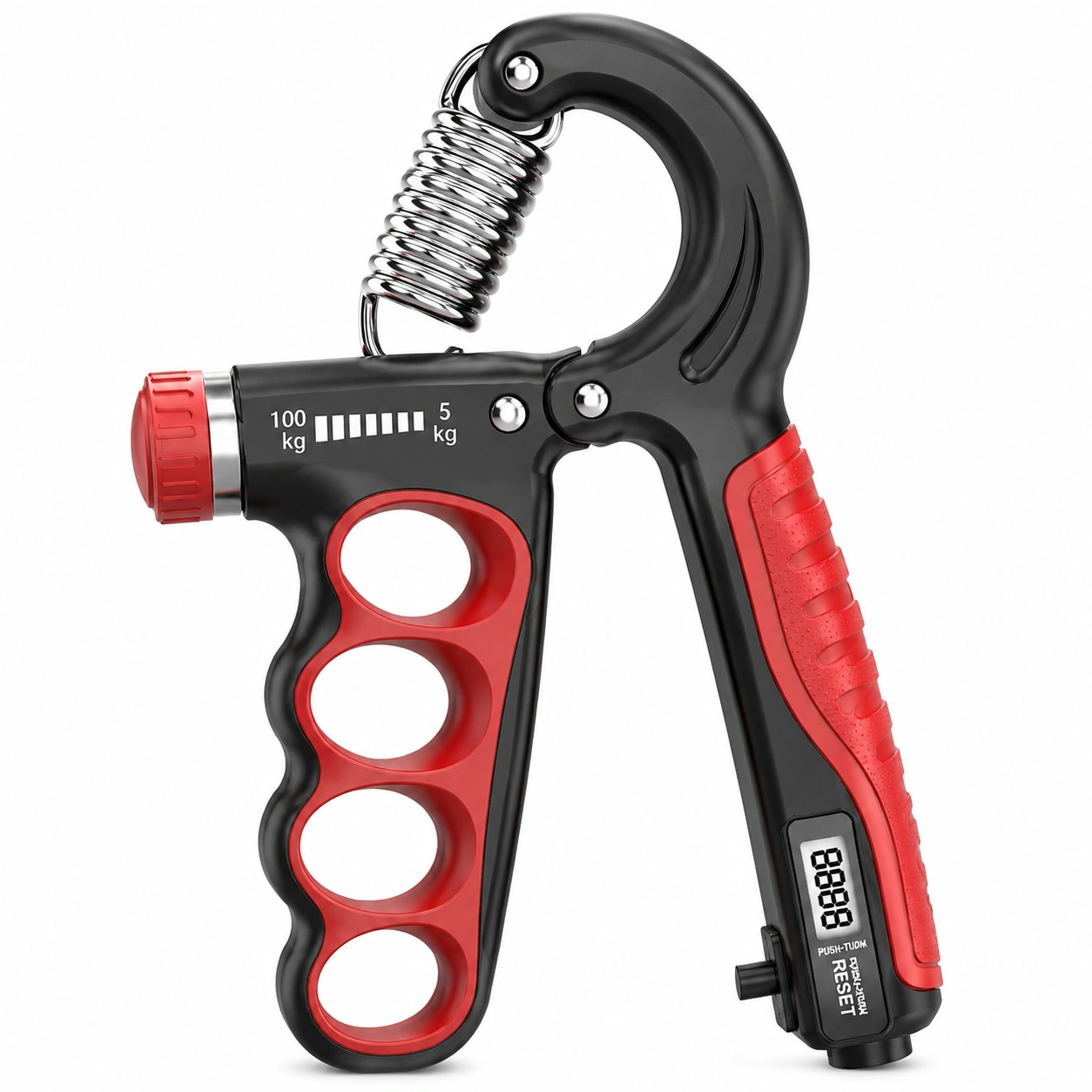 Impugnatura Regolabile Contatore per Allenamento Forza 5-100kg Nero e Rosso-room ELVANI